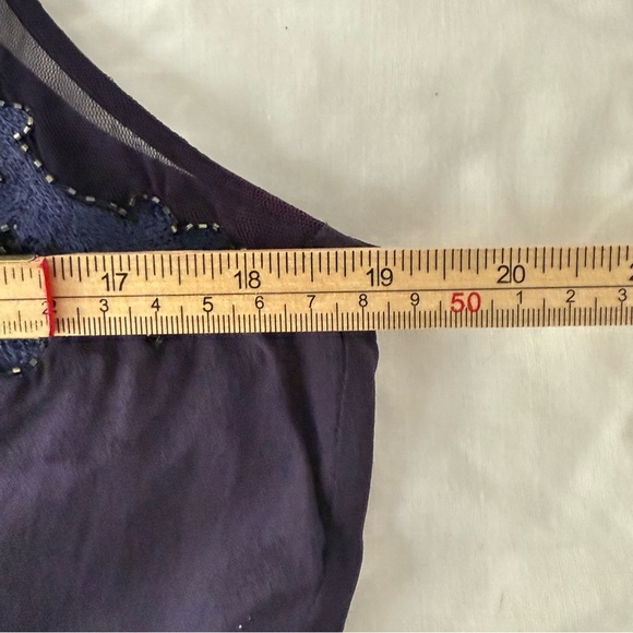 Saivana Anthropologie Sleeveless 100% Beaded Embroidered Tank Top Navy Size L - Picture 7 of 7